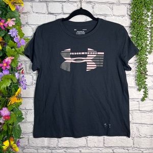 !🌼3/$30🌼Under Armour Black Logo Printed Short Sleeved Top Size M